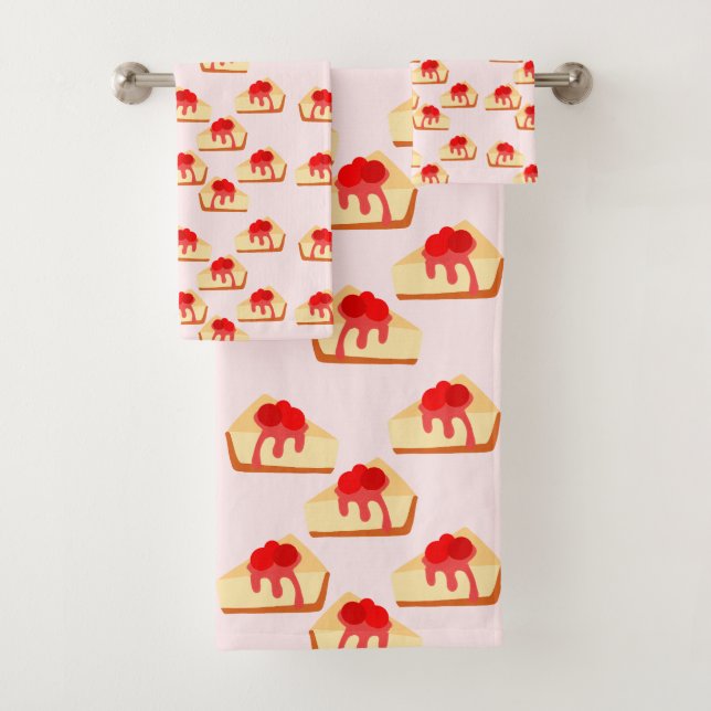 Conjunto De Toalhas Cherry Cheesecake Dessert (Insitu)