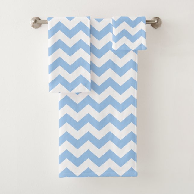 Conjunto De Toalhas Chevron azul bebê (Insitu)