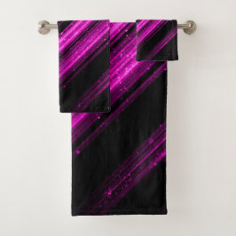 Conjunto De Toalhas Chevron magenta preto magenta magenta, magenta, de