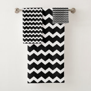 Conjunto De Toalhas Chevron preto