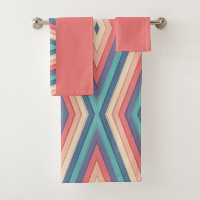 Conjunto De Toalhas Chevron Zigzag Stripes Sem Costura Padrão (Insitu)