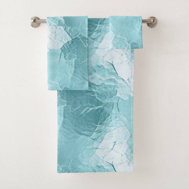 Conjunto De Toalhas Chic Aqua Mint Blue Glam (Insitu)