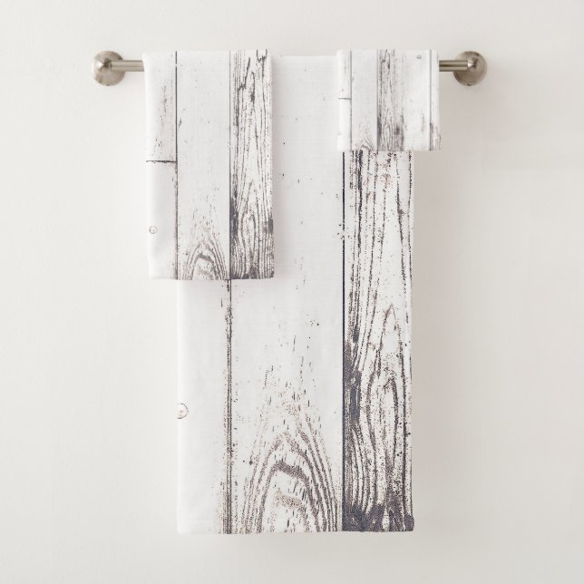 Conjunto De Toalhas Chic Desgastado Branco Celeiro Rústico Fazenda (Insitu)