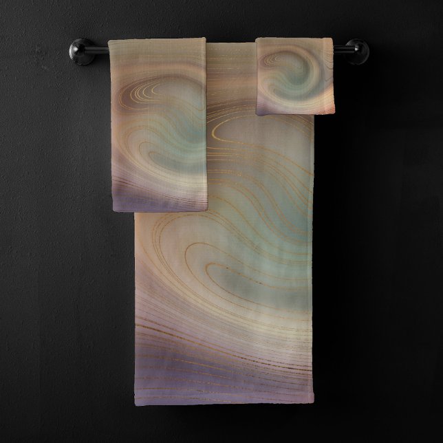 Conjunto De Toalhas Chic Earthy Strata | Agato natural de pedra de cob (Criador carregado)