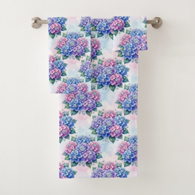 Conjunto de Toalhas Chic Hydrangeas e Diamantes (Insitu)