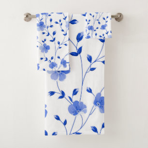 Conjunto De Toalhas Chic Sky Blue Daisy Floral 