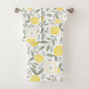 Conjunto De Toalhas Chic Vintage Lemons e deixa monograma