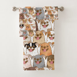 Conjunto De Toalhas Chihuahua Pattern