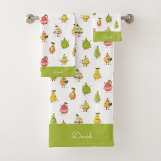 Conjunto De Toalhas Children's pattern of fun pears