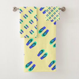 Conjunto De Toalhas Chinelos Azuis para Crianças 