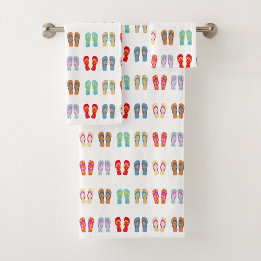 Conjunto De Toalhas Chinelos de padrões de sandálias de tema da praia