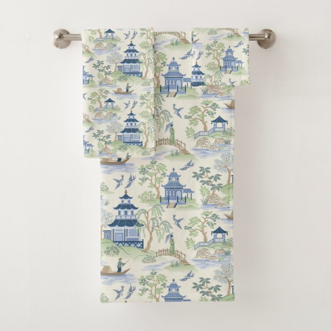 Conjunto De Toalhas Chinoiserie Bath Towels (Insitu)