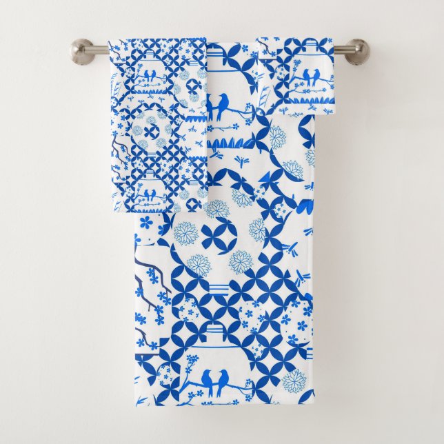 Conjunto De Toalhas Chinoiserie Ginger Jar Bath Totoset (Insitu)