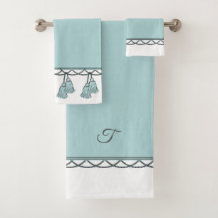 CONJUNTO DE TOALHAS CHIQUE & BORLAS ELEGANTES DE STYLISH_ SEAFOAM