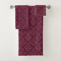 Chique Elegante Floral Damasco Borgonha