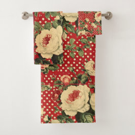 Conjunto De Toalhas Chique Red Vintage