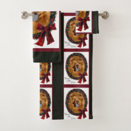 Conjunto De Toalhas Chow Chow Amava Natal