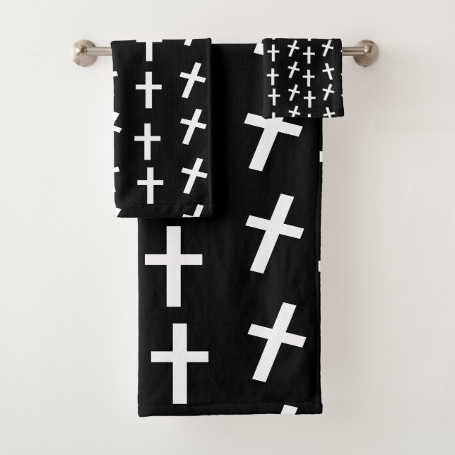 Conjunto De Toalhas Christian Jesus cruza o padrão negro da Páscoa (Insitu)