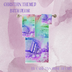 Conjunto De Toalhas Christian Themed com Pastéis Bíblias