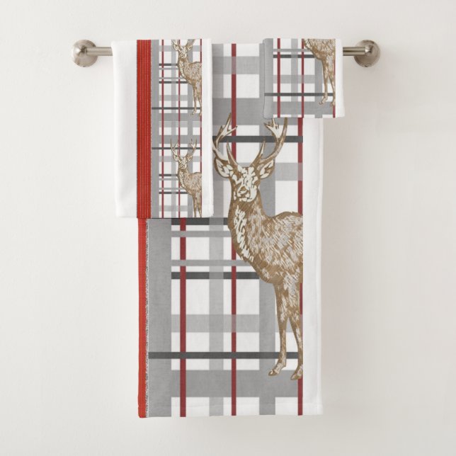 Conjunto De Toalhas Christmas Bath Towel Sets, Deer (Insitu)
