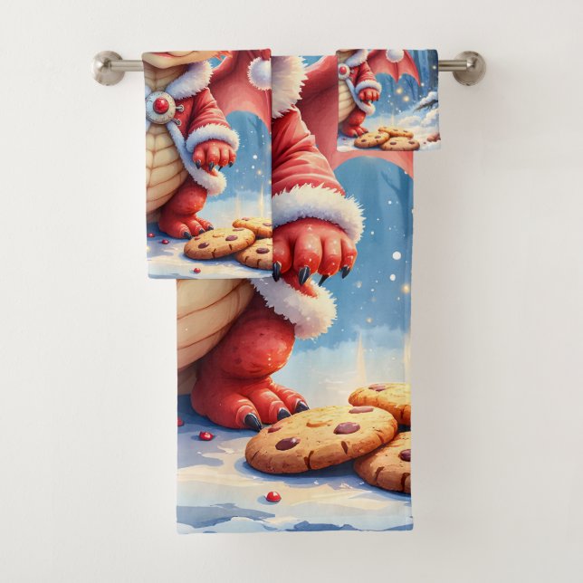 Conjunto De Toalhas Christmas dragon, too cute to arrest,  (Insitu)