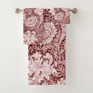 Conjunto De Toalhas Chrysanthemum Maroon, William Morris
