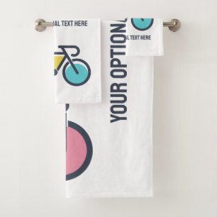 Conjunto De Toalhas Ciclo de Texto Personalizado