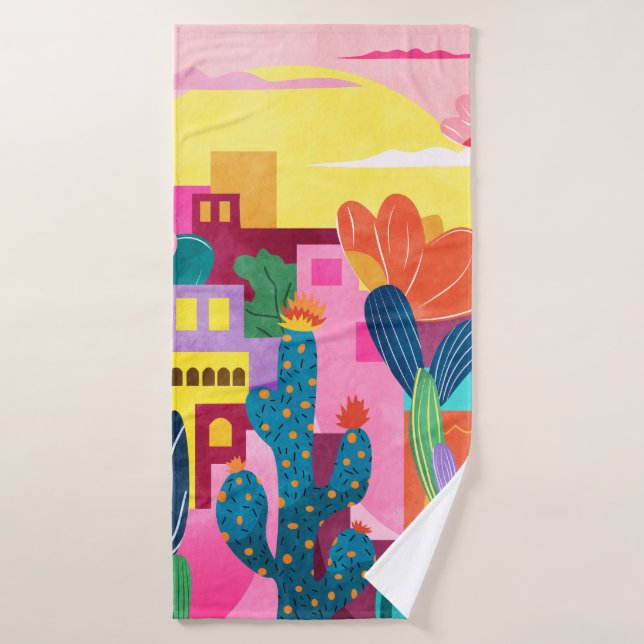 Conjunto De Toalhas Cidade de Cactus (Toalha de Banho)