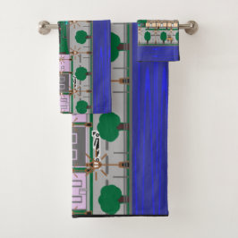 Conjunto De Toalhas Cidade Noturna