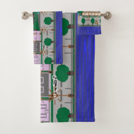Conjunto De Toalhas Cidade Noturna