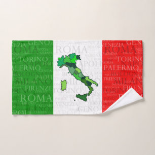 Conjunto De Toalhas Cidades, mapa, e bandeira de Italia