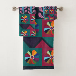 Conjunto De Toalhas Cinco de Mayo - Padrão de Arte Mexicana