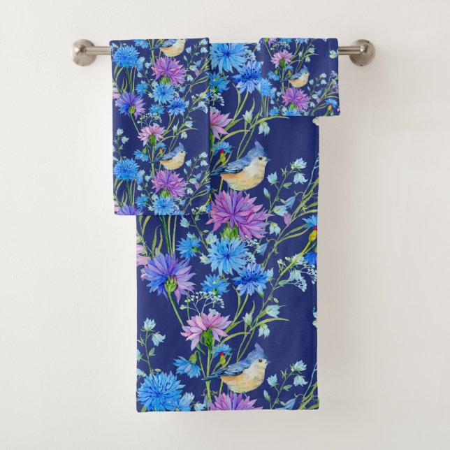 Conjunto De Toalhas Cintos Azuis Em Primavera (Insitu)