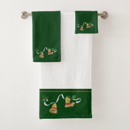 Conjunto De Toalhas Cintos de Natal Verdes