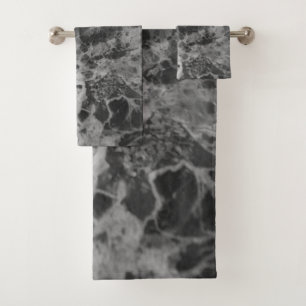 Conjunto De Toalhas Cinza Black Marble Delicado #1 #wall #decor #art