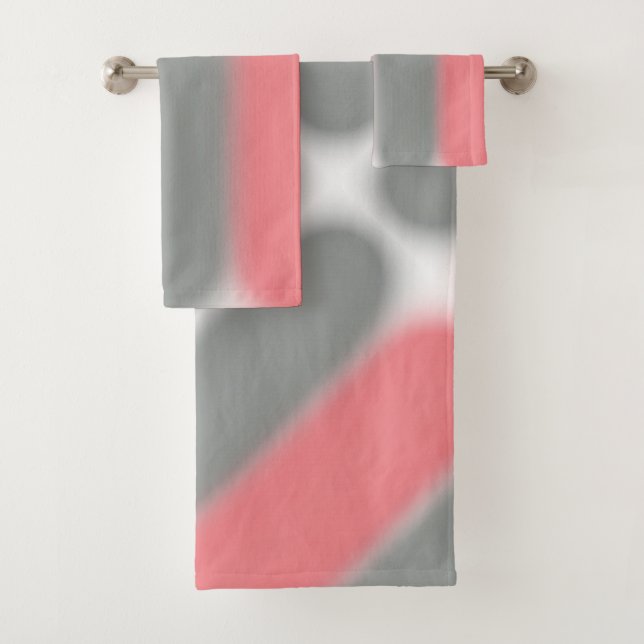 Conjunto De Toalhas Cinza Cor-de-rosa Pastel Abstrato (Insitu)