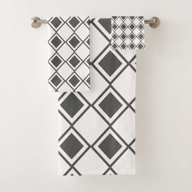 Conjunto De Toalhas Cinza Harlequin (Insitu)