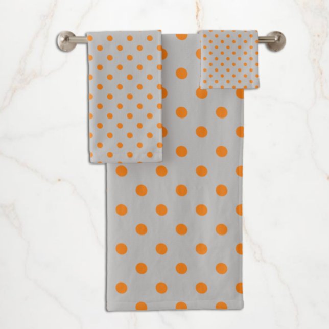 Conjunto De Toalhas Cinza Laranja Bolinha (Criador carregado)
