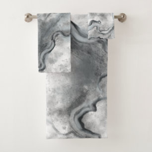 Conjunto De Toalhas Cinza Marble Bath Towels Set Gift