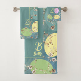 Conjunto De Toalhas Cinza Pálida páscoa Pastel Ovos e Rosas