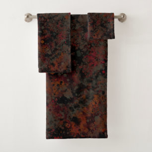 Conjunto De Toalhas Cinza Preto-Vidro, Abstrato