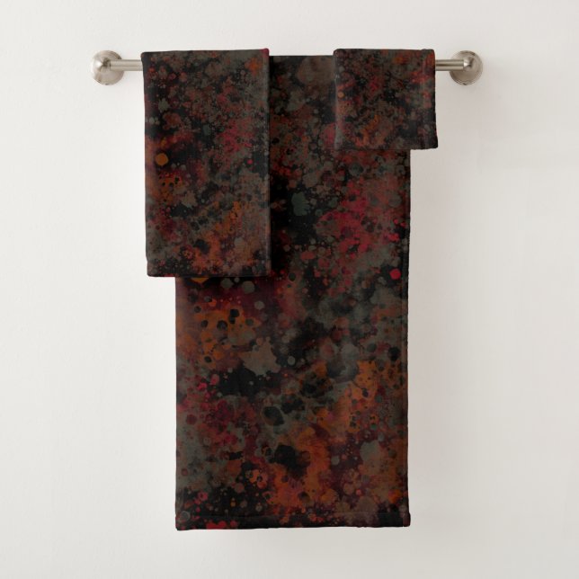 Conjunto De Toalhas Cinza Preto-Vidro, Abstrato (Insitu)