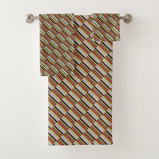 Conjunto De Toalhas Cinza verde cor-de-rosa (Insitu)