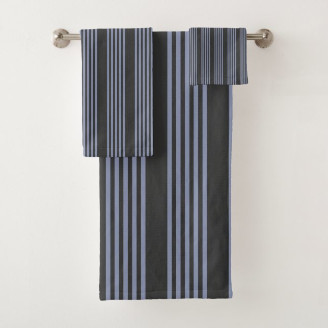 Conjunto De Toalhas Cinzas azuis e carvão de cinco estilhas (Insitu)