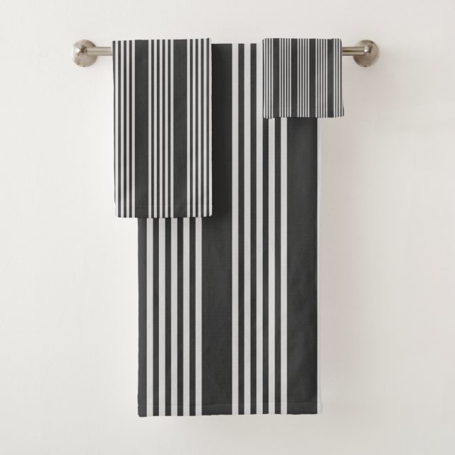 Conjunto De Toalhas Cinzas leves e carvão de cinco faixas (Insitu)