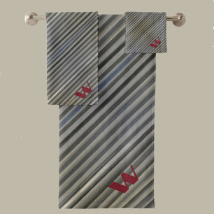 Conjunto De Toalhas Cinzas Trocas Monocromáticas Fumosas Monograma