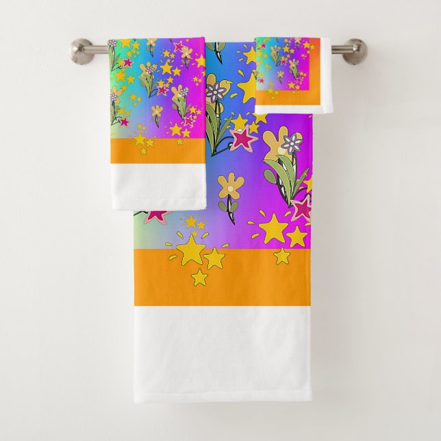 Conjunto De Toalhas Círculo de Arco-íris de Buquês Florais (Insitu)