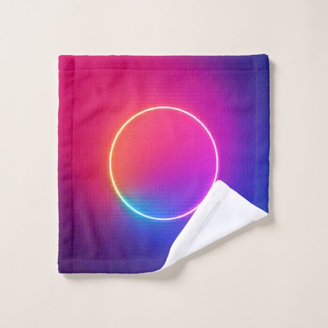 Conjunto De Toalhas Círculo de Brilho Neon Arte Abstrata (Pano de lavar)