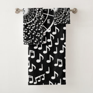 Conjunto De Toalhas Círculo dos cinquenta e notas musicais
