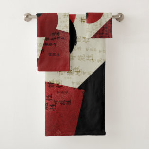 Conjunto De Toalhas Círculo Zen Enso com Potencial Kanji